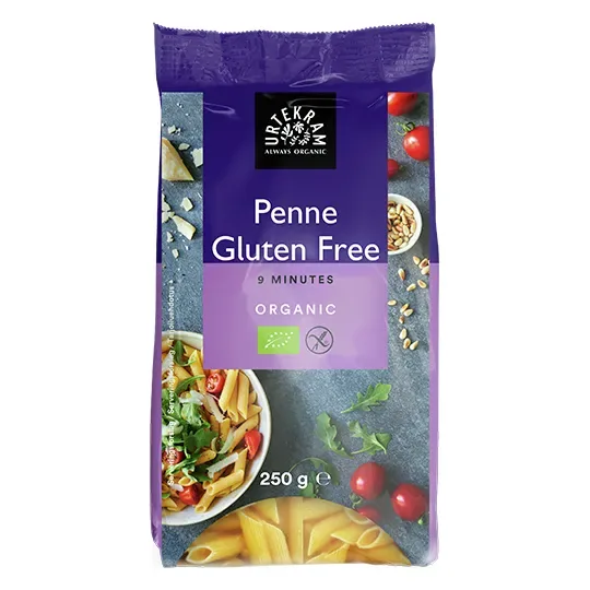 Bezglutēna kukurūzas, rīsu, griķu un kvinojas makaroni PENNE, ekoloģiski 250g