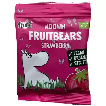 Bezglutēna zemeņu marmelādes lācīši, ekoloģiski 40g