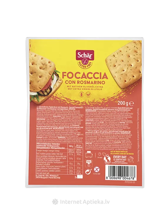 Schar Focaccia con rosmarino xлеб без глютена с розмарином, 200г