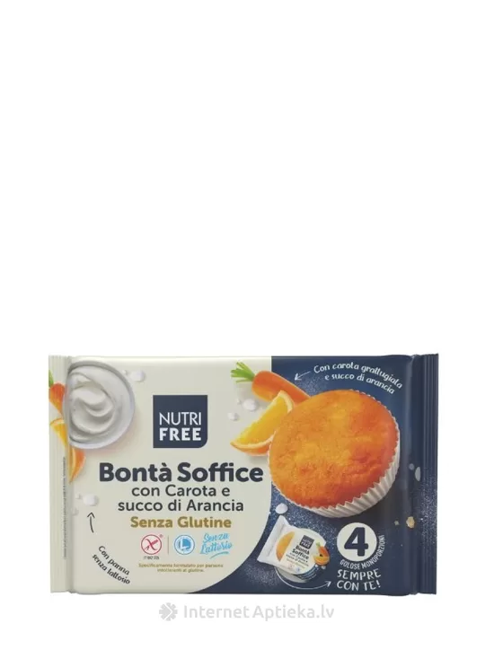 NUTRIFREE bezglutēna keksi ar burkānu un apelsīnu sulu, 4 gb.