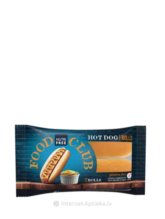 NUTRIFREE HOT DOG ROLLS bezglutēna hotdogu bulciņas, 65 g