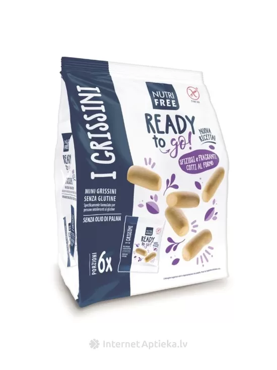 NUTRIFREE MINI GRISSINI bezglutēna mazās maizes standziņas, 180 g