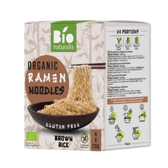 Gluten-free BIO naturalis Ramen brown rice noodles, 280g (4x70g)