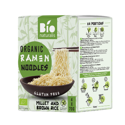 Gluten-free BIO naturalis Ramen millet and brown rice noodles, 280g (4x70g)