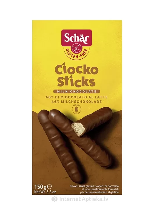 Schär Ciocko Sticks gluten-free sponge biscuits in chocolate coating, 150g