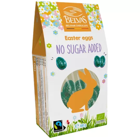 Lieldienu tumšās šokolādes olas bez pievienotā cukura, ekoloģiskas 100g