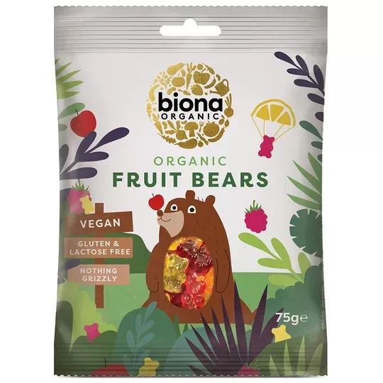 Безглютеновые жевательные конфеты «Медвежата», органические 75г