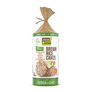 Gluten-free brown rice crackers RICE UP with chia and quinoa seeds, 120g