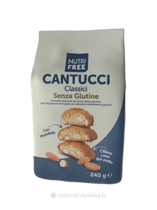 NUTRIFREE CANTUCCI bezglutēna cepumi ar mandelēm, 240 g