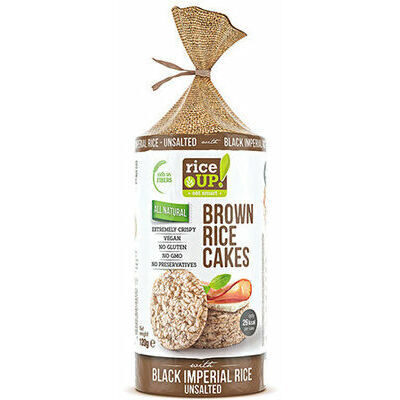 Gluten-free brown rice crackers RICE UP with black rice, no salt, 120g