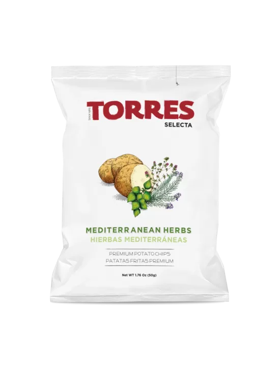 Безглютеновые картофельные чипсы TORRES с средиземноморскими травами, 150г