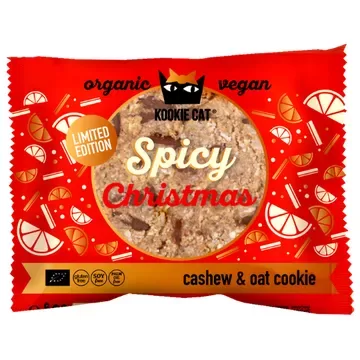 Kookie Cat Auzu cepums ar Indijas riekstiem, apelsīniem un garšvielām, ekoloģisks 50g