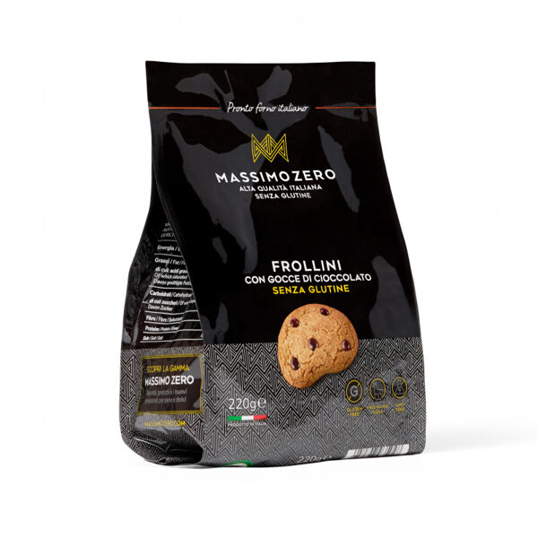 NEW! Gluten free MASSIMO ZERO biscuits with chocolate chips, 220 g.