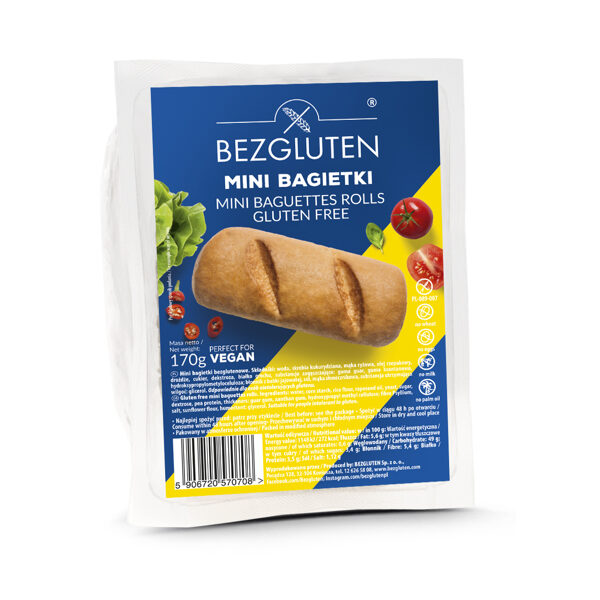 Bezglutēna mini bagete bez cukura, 180 g.
