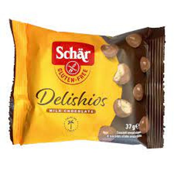 Schär DELISHIOS bezglutēna kraukšķīgās cepuma bumbiņas šokolādes glazūrā, 37 g