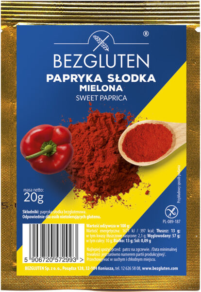 Gluten free sweet paprica, 20 g.