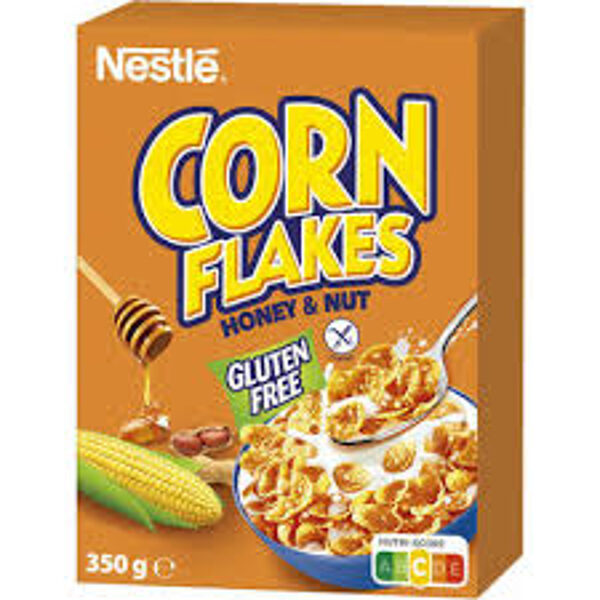 Bezglutēna brokastu pārslas NESTLE Corn Flakes medus, 350g