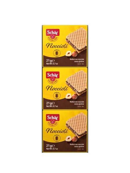 Schär Nocciloli gluten-free wafers with chocolate and hazelnuts, 3 x 21 g