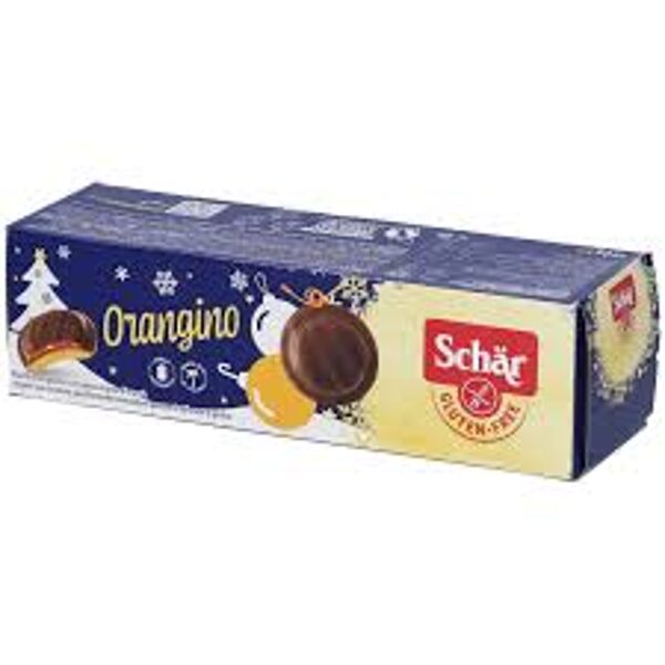 Schar bezglutēna cepumi Orangino ar apelsīnu pildījumu (Ziemassvētku iepakojums), 150g