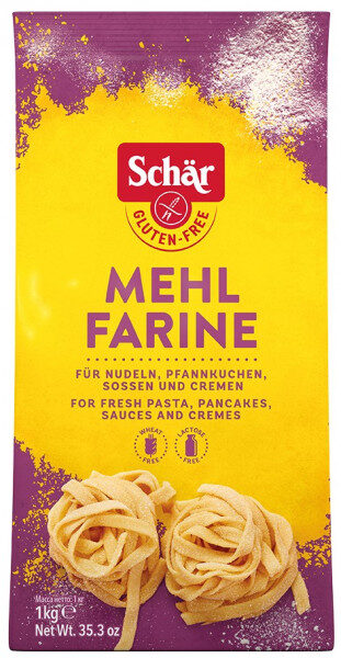 Schär Mehl Farine milti maisījums makaroniem, pankūkām un mērcēm, bez glutēna, 1 kg