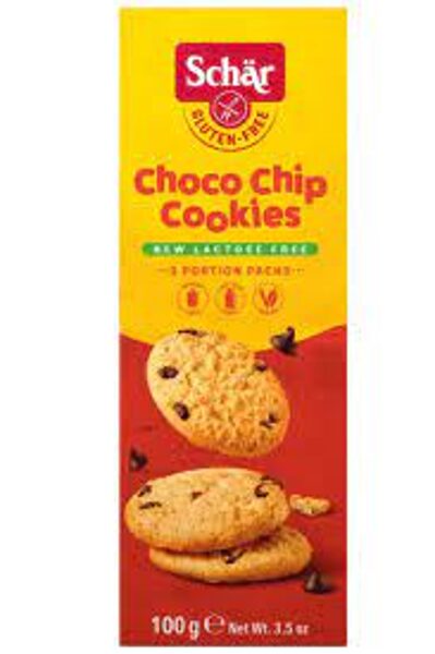 JAUNUMS! Schär Choco Chip Cookie bezglutēna cepumi ar šokolādes gabaliņiem, 100 g