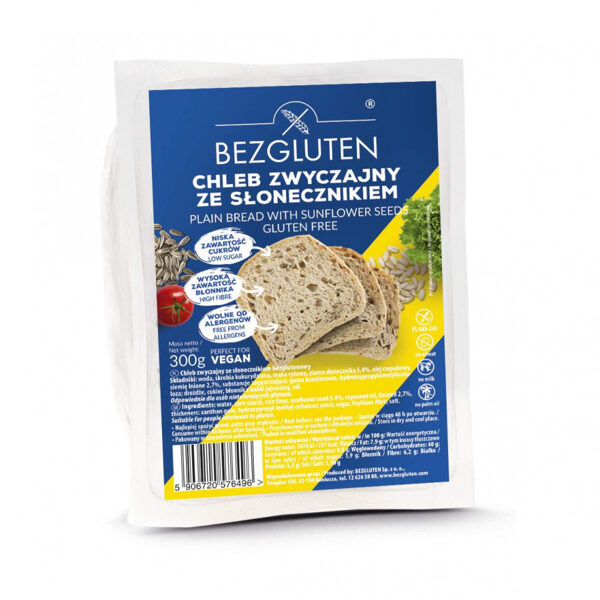 JAUNUMS! Bezglutēna ikdienas maize ar saulespuķu sēklām, 300 g.