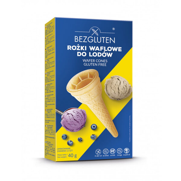 NEW! Gluten-free wafer cones for ice cream, 40 g. (12 pcs.)