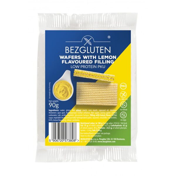 Low-protein gluten-free waffles with lemon filling, 90 g